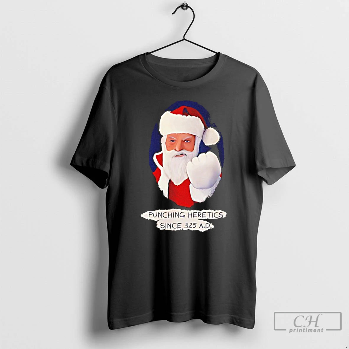 Classic Santa Punching Heretics Since 325 Ad Christmas T-Shirts, Hoodie, Sweatshirt | AU18TeeNovaLab.com