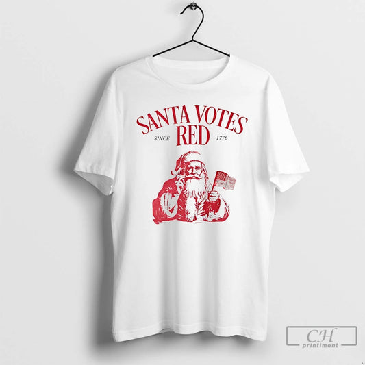 Classic Santa Votes Red Since 1776 Christmas T-Shirts, Hoodie, Sweatshirt | AU18TeeNovaLab.com