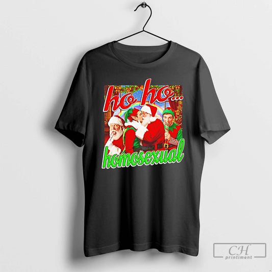 Classic Santa And Ho Ho Homosexual T-Shirts, Hoodie, Sweatshirt | AU18TeeNovaLab.com