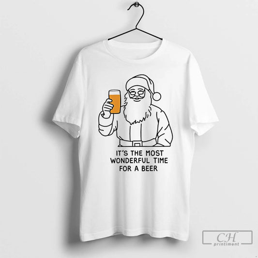 Classic Santa Its The Most Wonderful Time For A Beer T-Shirts, Hoodie, Sweatshirt | AU18TeeNovaLab.com