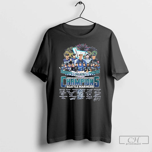 Classic Seattle Mariners Alcs 2025 American League Championship Series Champions Signatures T Shirts