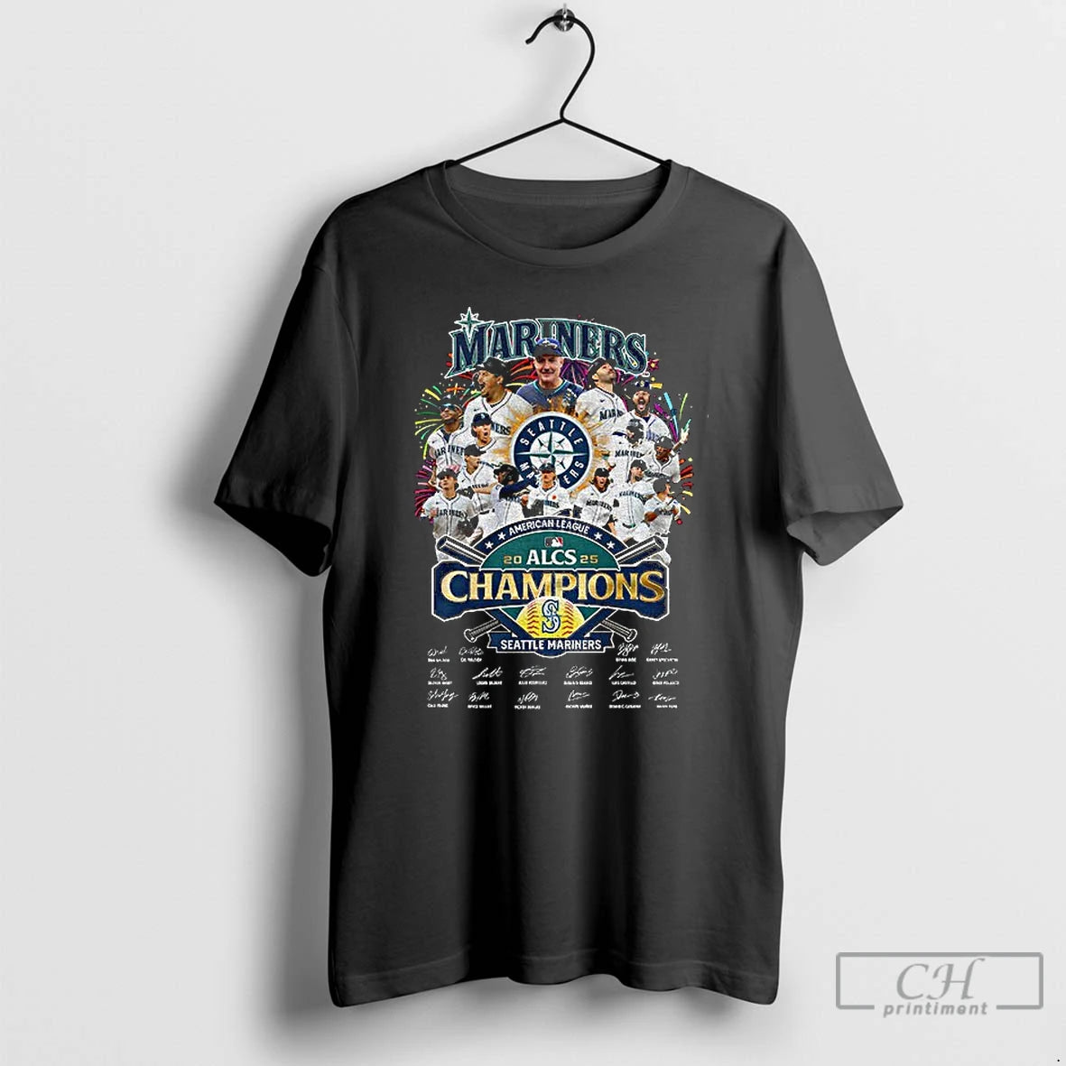 Classic Seattle Mariners American League Championship Series Alcs 2025 Signatures T Shirts