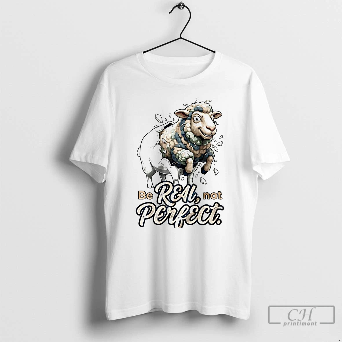 Classic Sheep Be Real Not Perfect T-Shirts, Hoodie, Sweatshirt | AU18TeeNovaLab.com