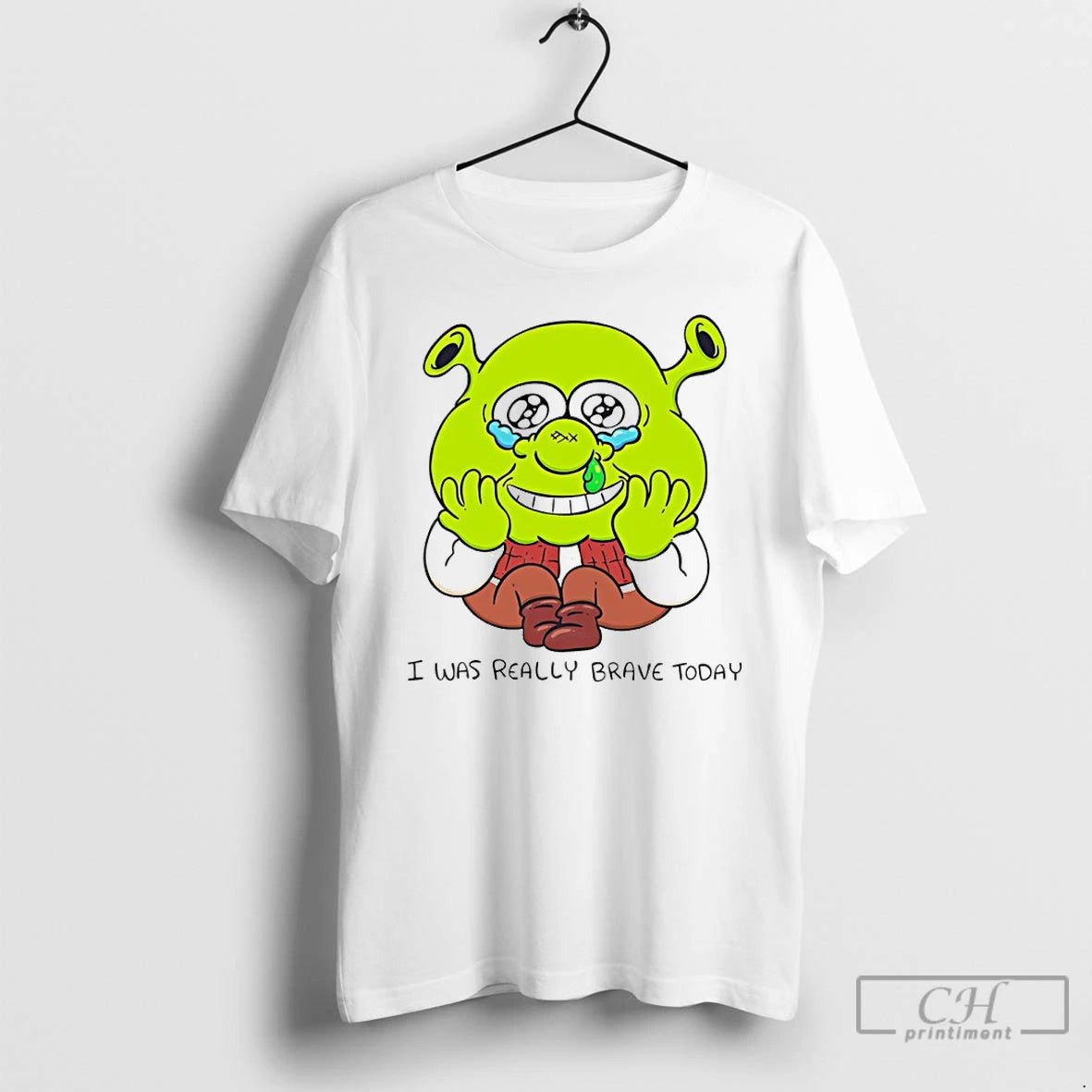 Classic Shrek I Was Ready Brave Today Chibi T-Shirts, Hoodie, Sweatshirt | AU18TeeNovaLab.com