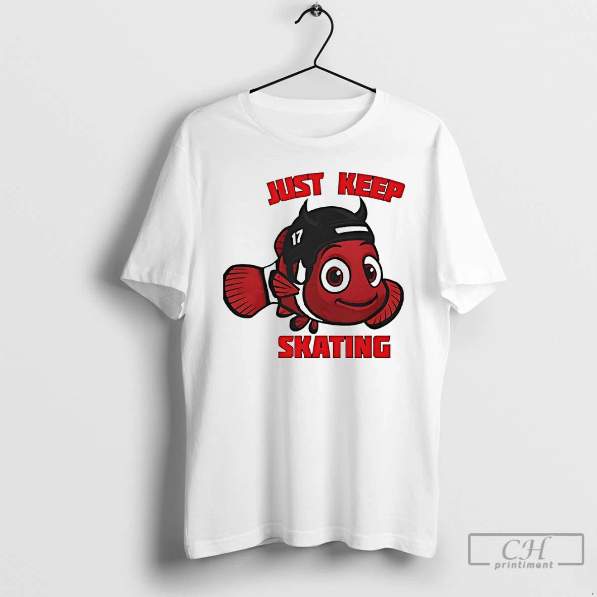 Classic Simon Nemec Just Keep Skating Fish Finding 17 New Jersey Devils Hockey T Shirts Hoodie, Sweatshirt