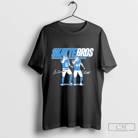 Classic Skattebros Jaxson Dart And Cam Skattebo New York Giants Signature Blackshirt T Shirts