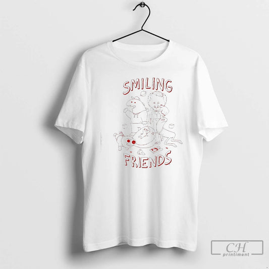 Classic Smiling Friends Group Line Characters T-Shirts, Hoodie, Sweatshirt | AU18TeeNovaLab.com