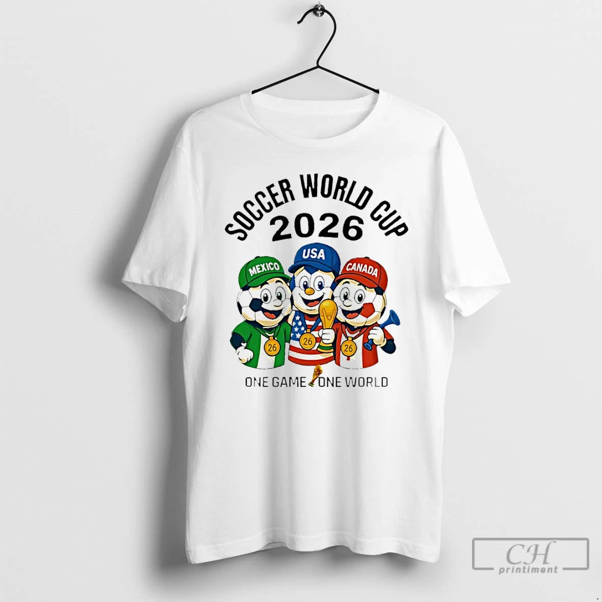 Classic Soccer World Cup 2026 Mexico Usa Canada One Game One World Mascots T Shirts Hoodie, Sweatshirt | AU18TeeNovaLab.com