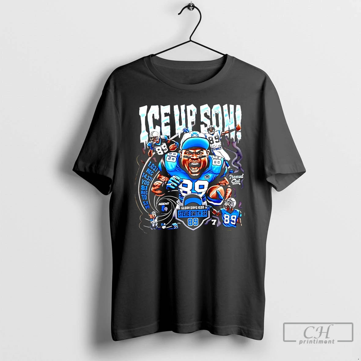 Classic Steve Smith Sr Carolina Panthers Ice Up Son Graphic T Shirts