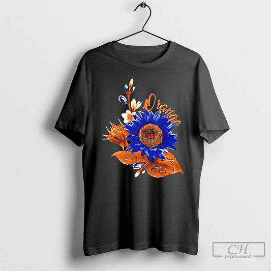 Classic Syracuse Orange Football X Sunflower Floral T-Shirts, Hoodie, Sweatshirt | AU18TeeNovaLab.com