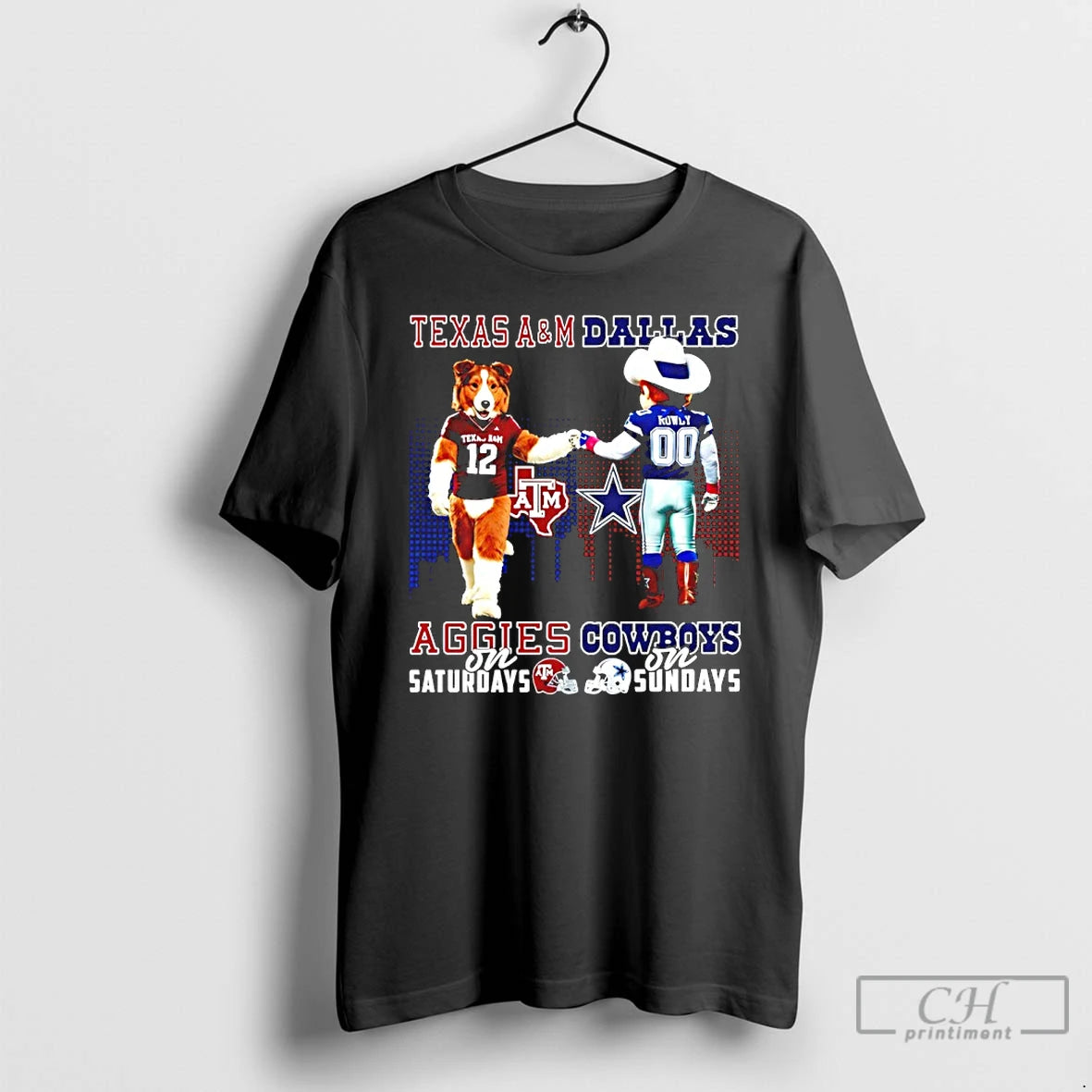 Classic Texas Am Aggies On Saturdays Vs Dallas Cowboys On Sundays Mascot Skyline T Shirts Hoodie, Sweatshirt