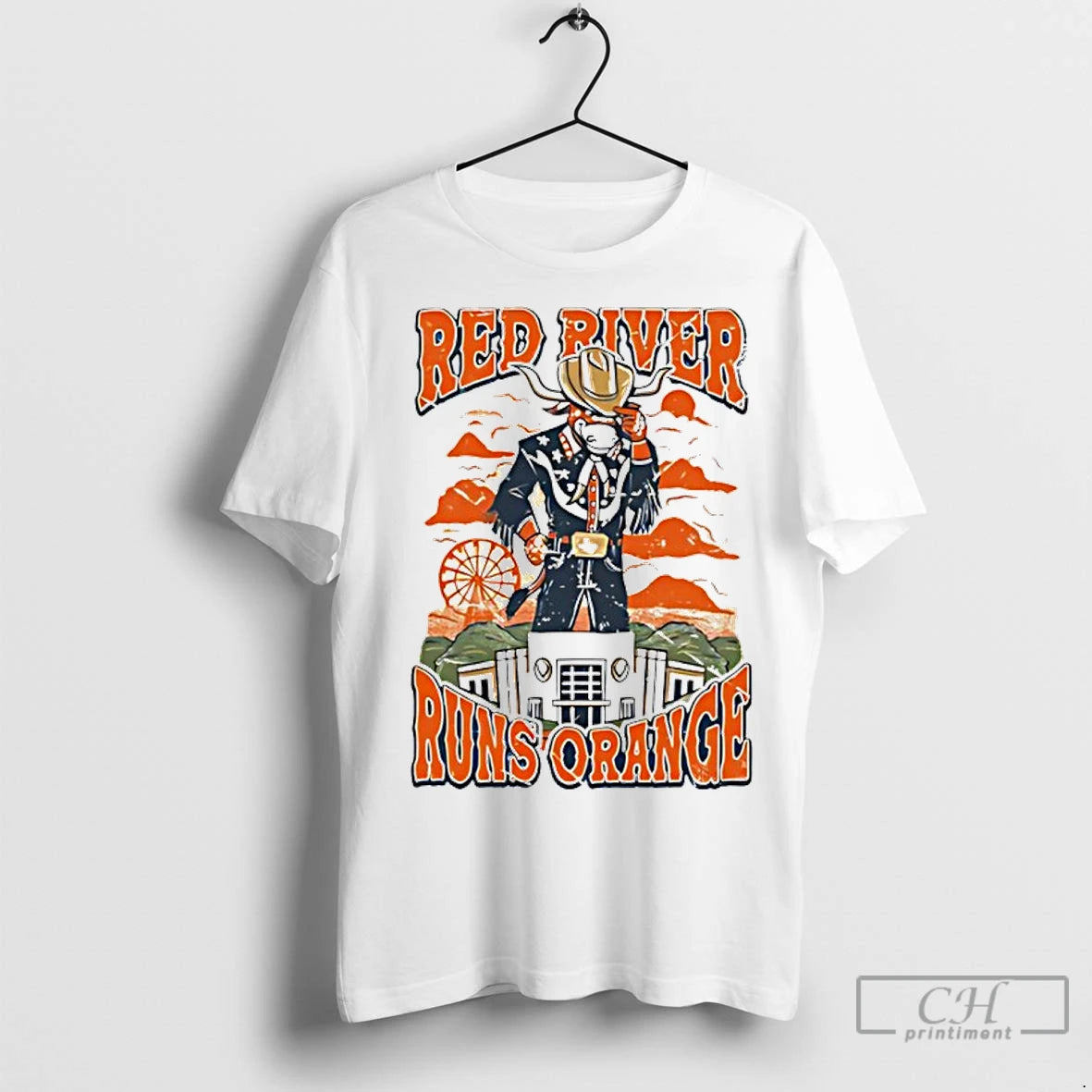 Classic Texas Longhorns Red River Runs Orange Mascot