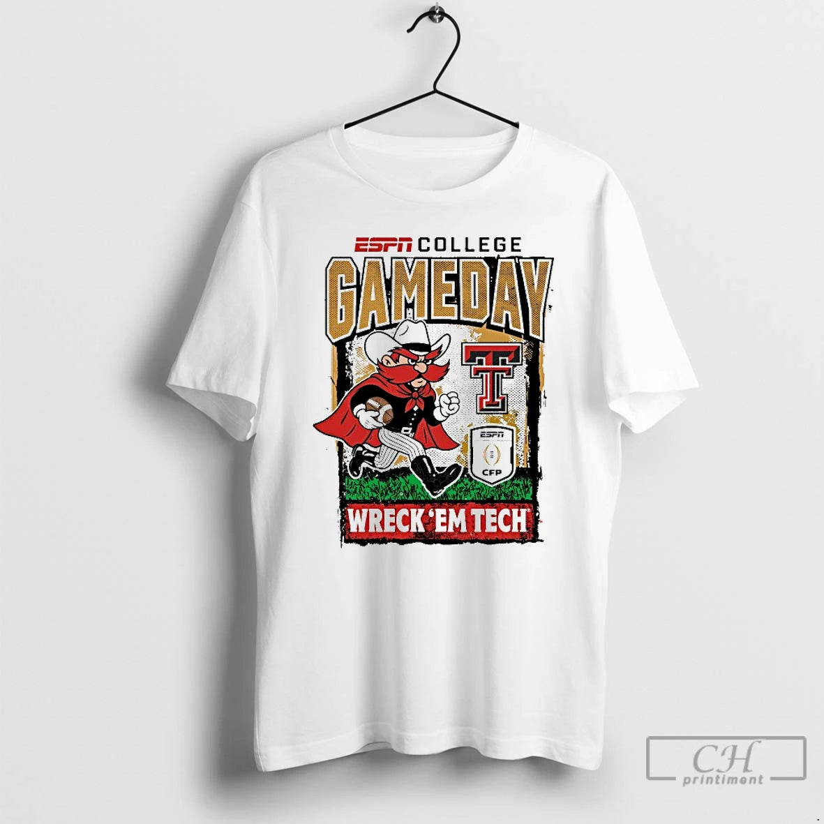 Classic Texas Tech Red Raiders Cfp 25 2026 Wreck Em Tech Gameday Runner Mascot T-Shirts, Hoodie, Sweatshirt