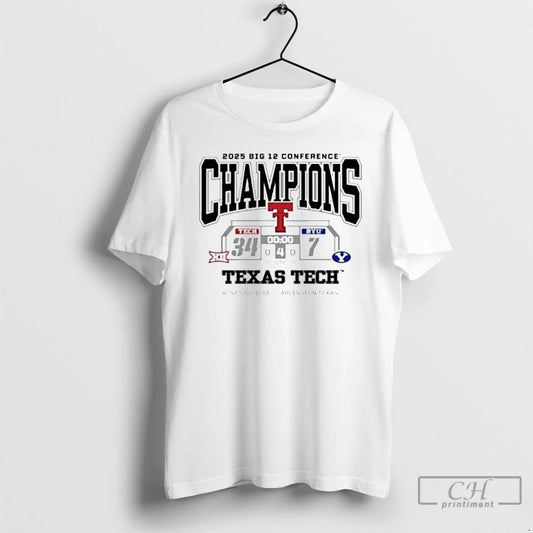 Classic Texas Tech Red Raiders Vs Byu Cougars 2025 Big 12 Conference Champions T Shirts Hoodie, Sweatshirt