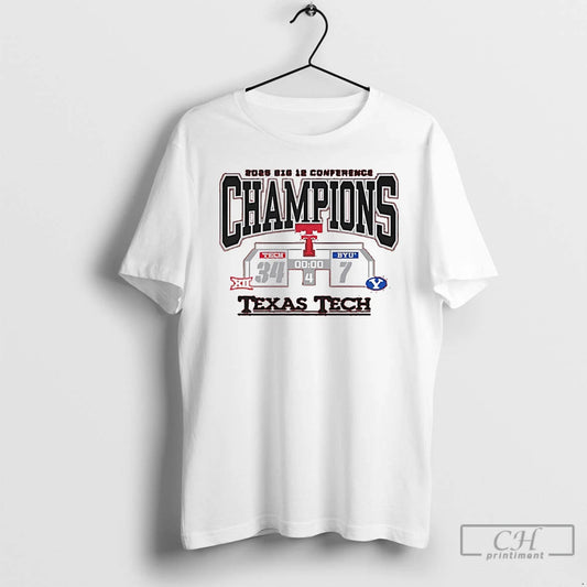 Classic Texas Tech Red Raiders Vs Byu Cougars Big 12 Conference Champions Score 2025 Christmas T-Shirts, Hoodie, Sweatshirt