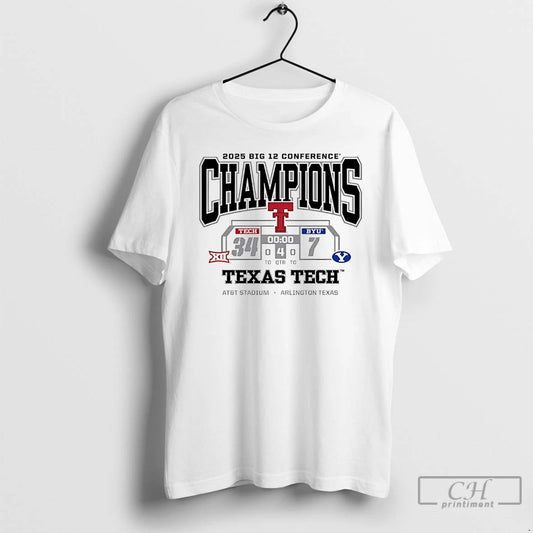 Classic Texas Tech Football 2025 Big 12 Conference Champions Beat Byu Cougars T Shirts Sweater Hoodie, Sweatshirt