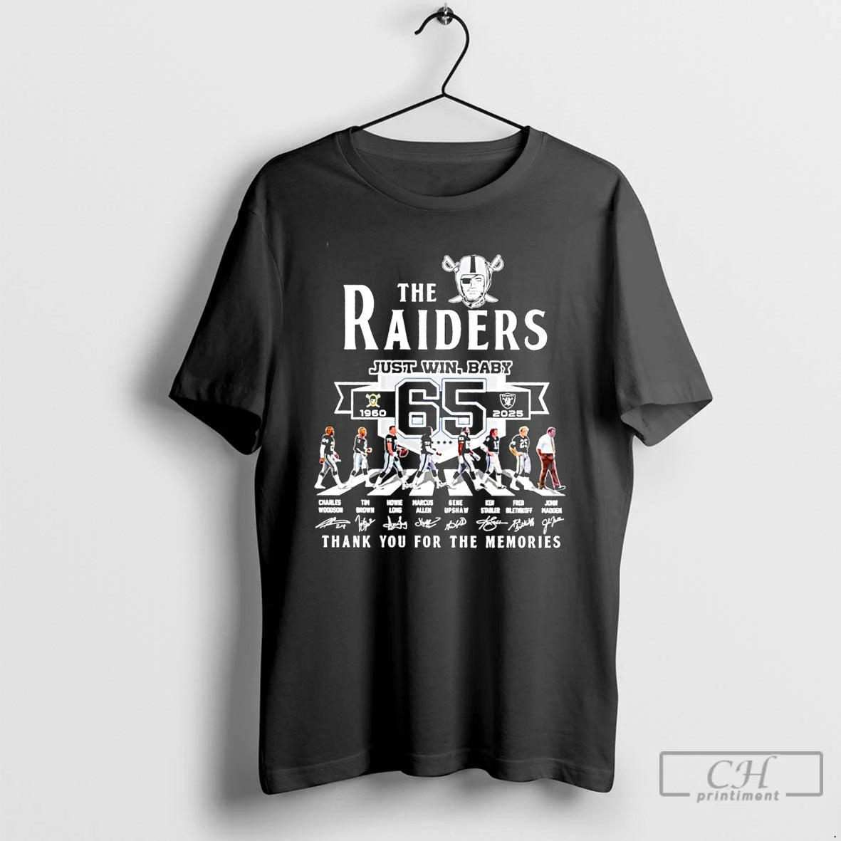 Classic The Las Vegas Raidersjust Win Baby 65 Years 1960 N2025 Signatures T Shirts