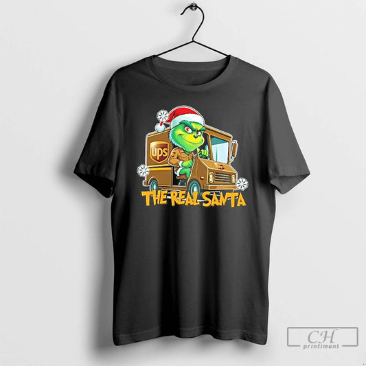 Classic The Real Santa Funny Christmas Carrier Grinch T-Shirts, Hoodie, Sweatshirt | AU18TeeNovaLab.com