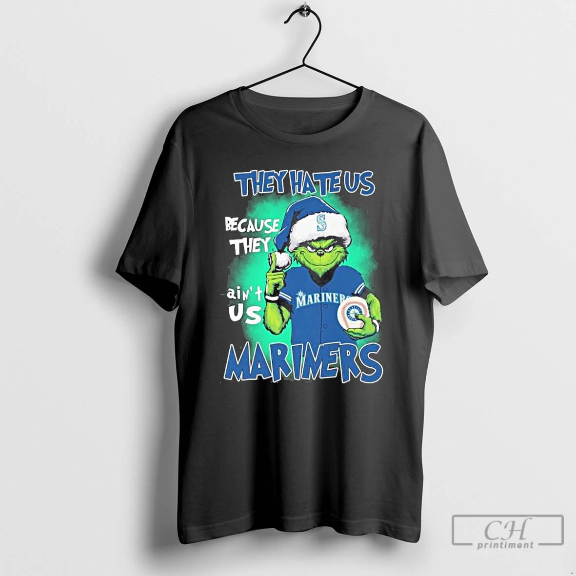 Classic They Hate Us Cause They Aint Us Seattle Mariners Grinch Christmas T Shirts