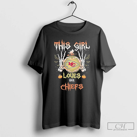 Classic This Girl Loves Her Kansas City Chiefs Halloween 2025 T Shirts