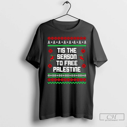 Classic Tis The Season To Free Palestine Ugly Christmas T-Shirts, Hoodie, Sweatshirt | AU18TeeNovaLab.com