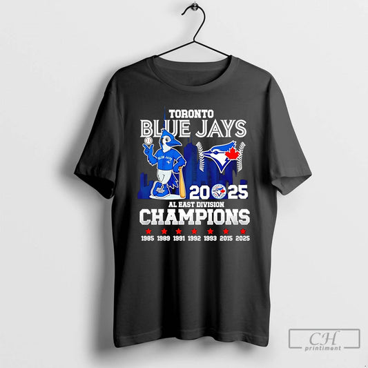 Classic Toronto Blue Jays 2025 Al East Division Champions Mascot T Shirts
