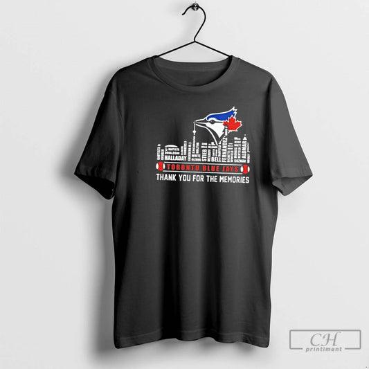 Classic Toronto Blue Jays Skyline Names Thank You For The Memories 2025 T Shirts