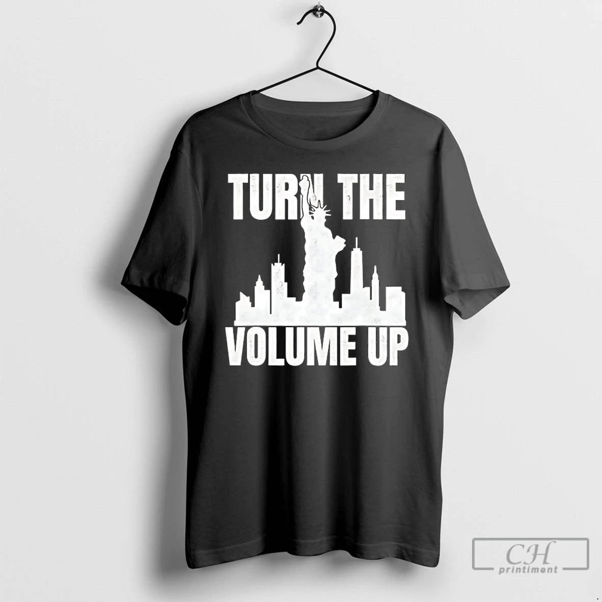 Classic Turn The Volume Up Donald Trump Ny Skyline T-Shirts, Hoodie, Sweatshirt | AU18TeeNovaLab.com