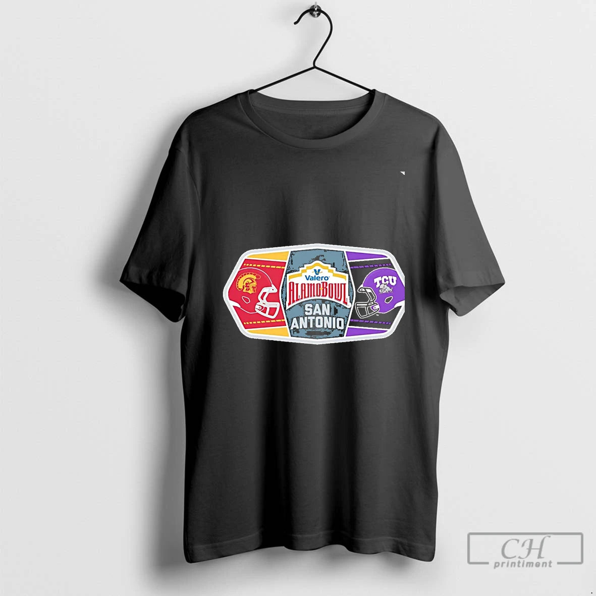 Classic Usc Trojans Vs Tcu Horned Frogs 2025 Valero Alamo Bowl Helmet Chriast T Shirts Hoodie, Sweatshirt
