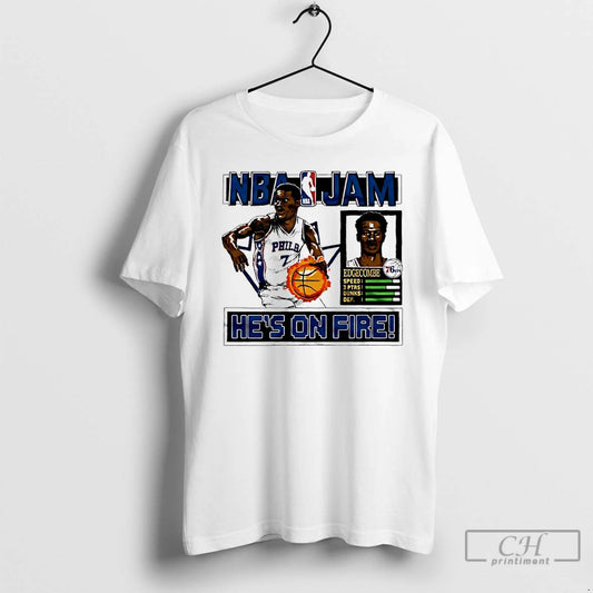 Classic V J Edgecombe Hes On Fire Philadelphia 76ers Nba Jam T-Shirts, Hoodie, Sweatshirt | AU18TeeNovaLab.com