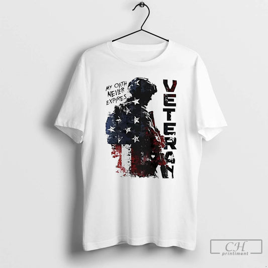 Classic Veteran Us Flag My Oath Never Expires T Shirts