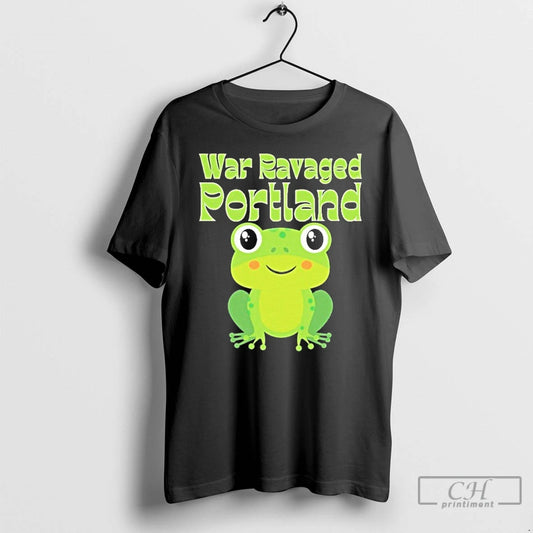 Classic War Ravaged Portland Frog T Shirts