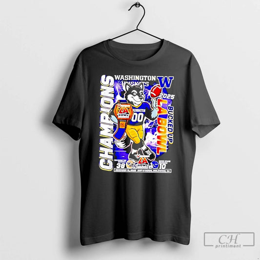 Classic Washington Huskies 2025 Bucked Up La Bowl Champions Mascot T-Shirts, Hoodie, Sweatshirt | AU18TeeNovaLab.com