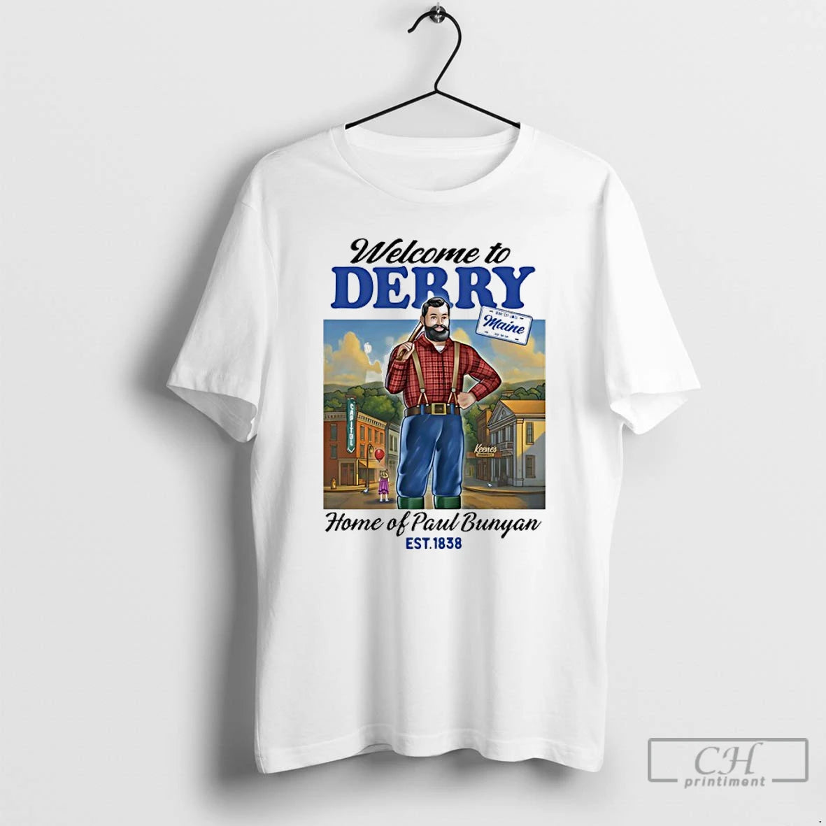 Classic Welcome To Derry Home Of Paul Bunyan Est 1838 T-Shirts, Hoodie, Sweatshirt | AU18TeeNovaLab.com