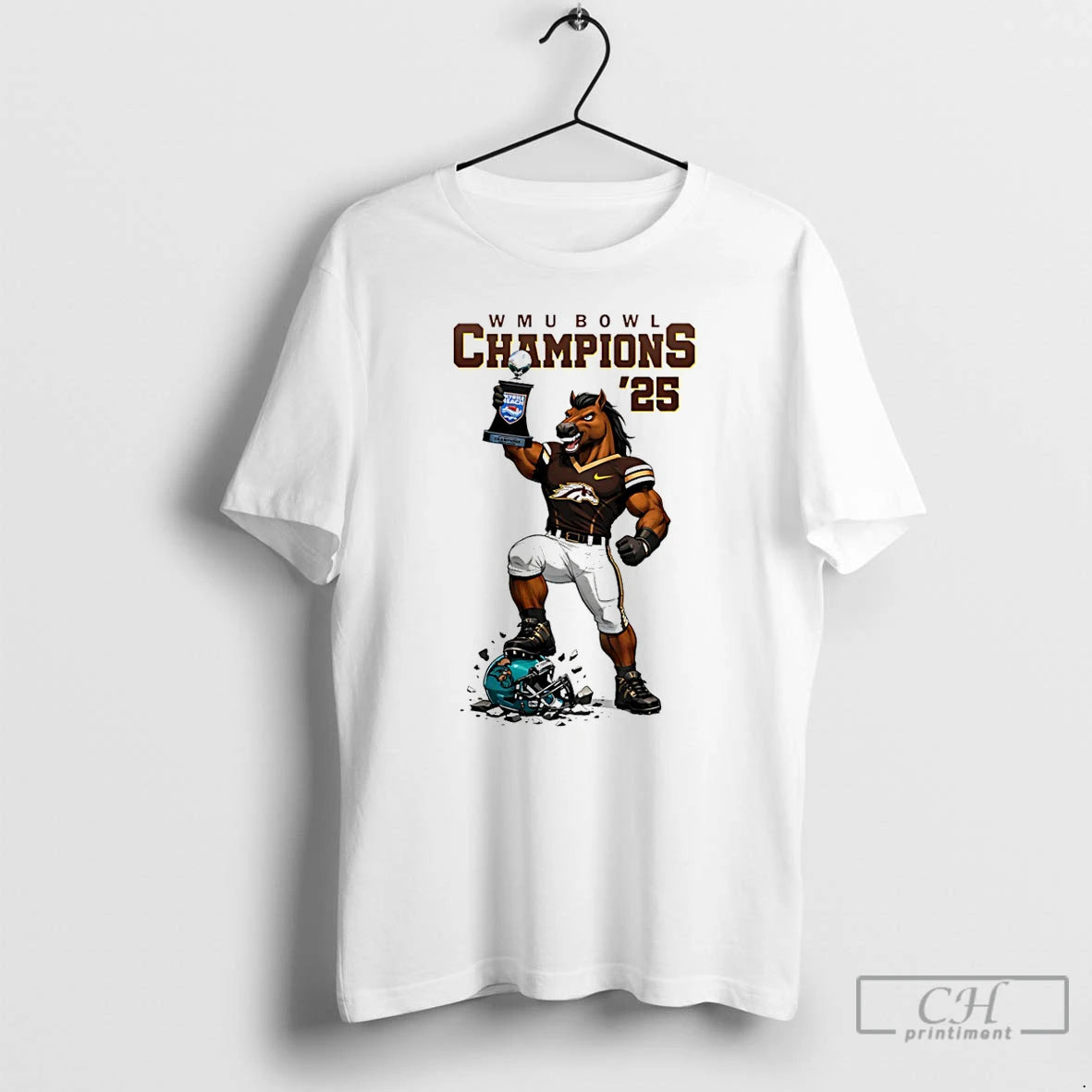 Classic Western Michigan Broncos Myrtle Beach Bowl Champions 2025 Mascot T-Shirts, Hoodie, Sweatshirt | AU18TeeNovaLab.com