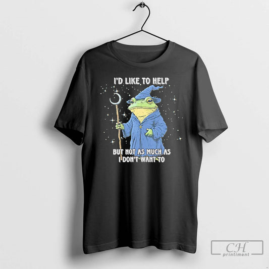 Classic Wizard Frog Id Like To Help But Not As Much As I Dont Want T-Shirts, Hoodie, Sweatshirt | AU18TeeNovaLab.com