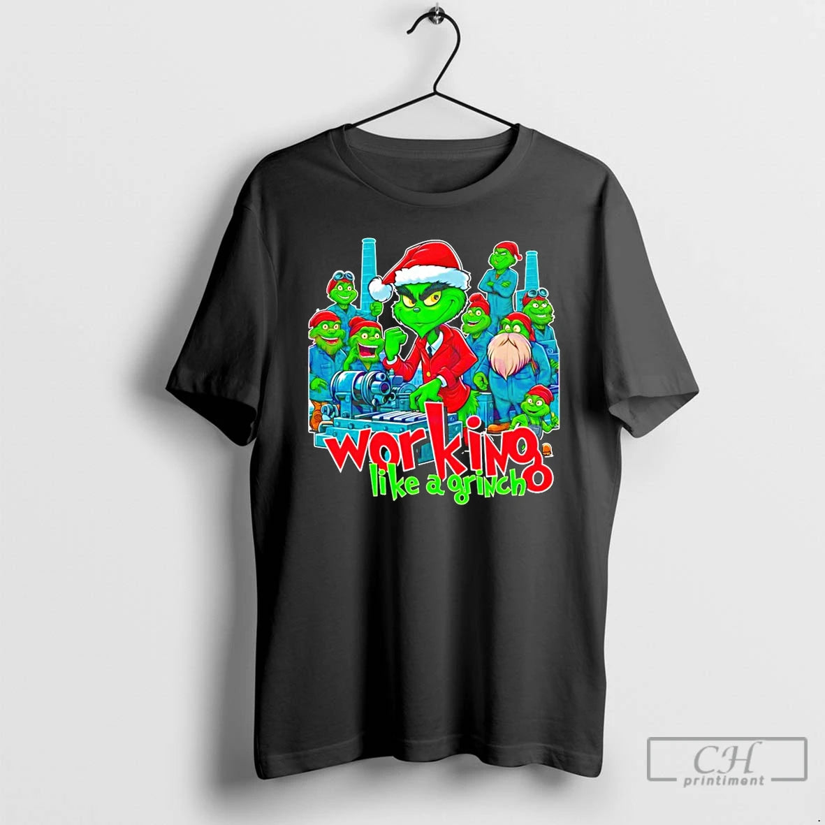 Classic Working Like A Grinch Christmas Mechanic T Shirts