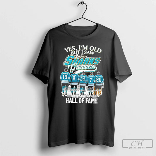 Classic Yes Im Old But I Saw San Jose Sharks Greatness Legends Hall Of Fame T-Shirts, Hoodie, Sweatshirt | AU18TeeNovaLab.com