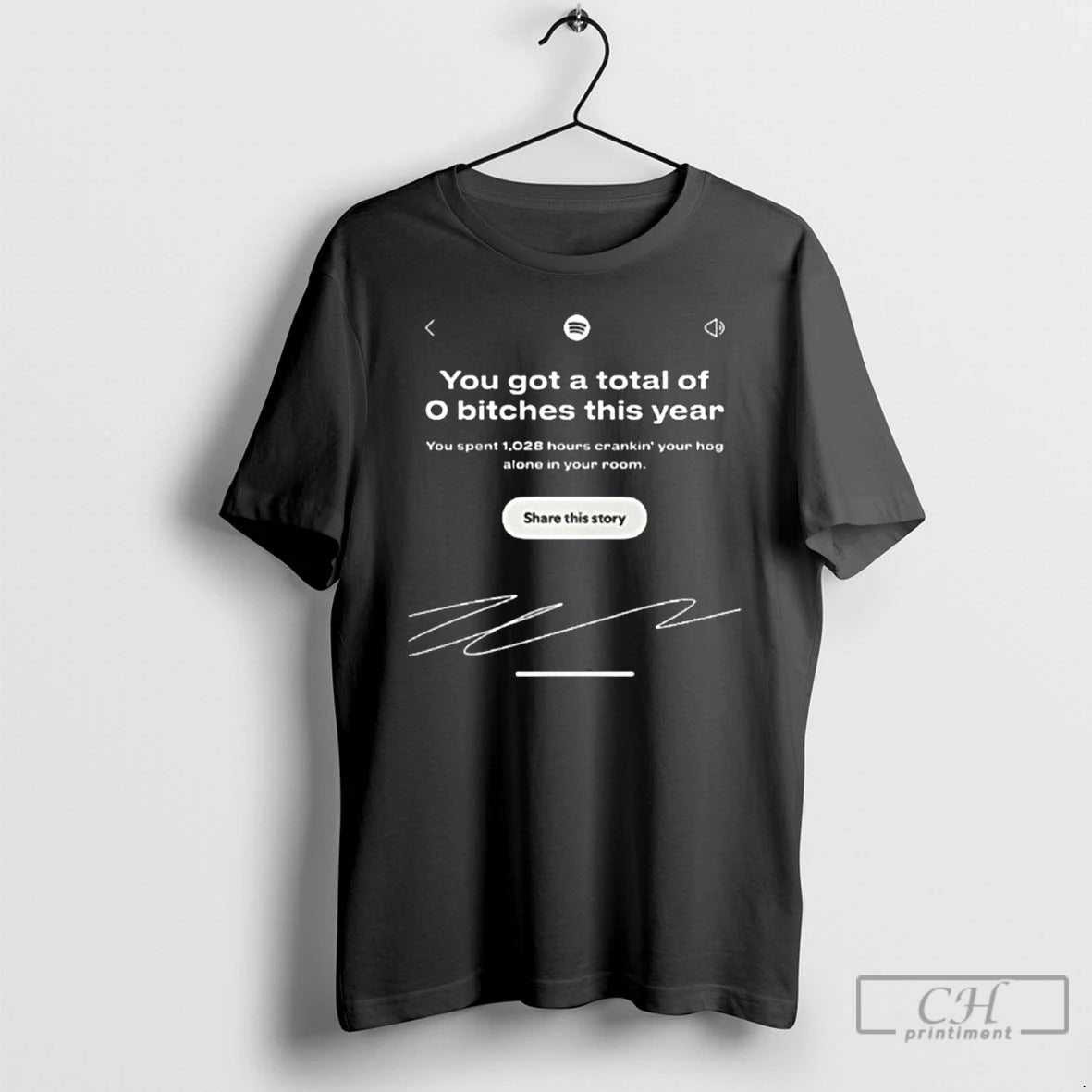 Classic You Got A Total Of 0 Bitches This Year Spotify Wrapped Interface T Shirts Hoodie, Sweatshirt | AU18TeeNovaLab.com