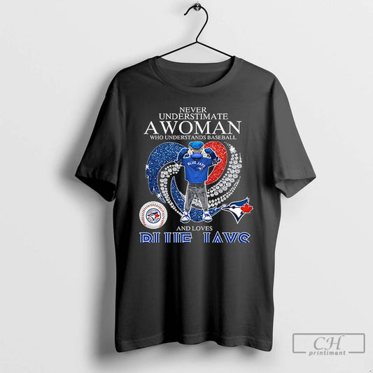 Classic Never Underestimate A Woman Who Understands Baseball And Loves Toronto Blue Jays Diamond Heart T-Shirts, Hoodie,...
