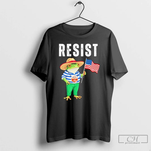 Classic Resist Portland Frog American Flag T Shirts