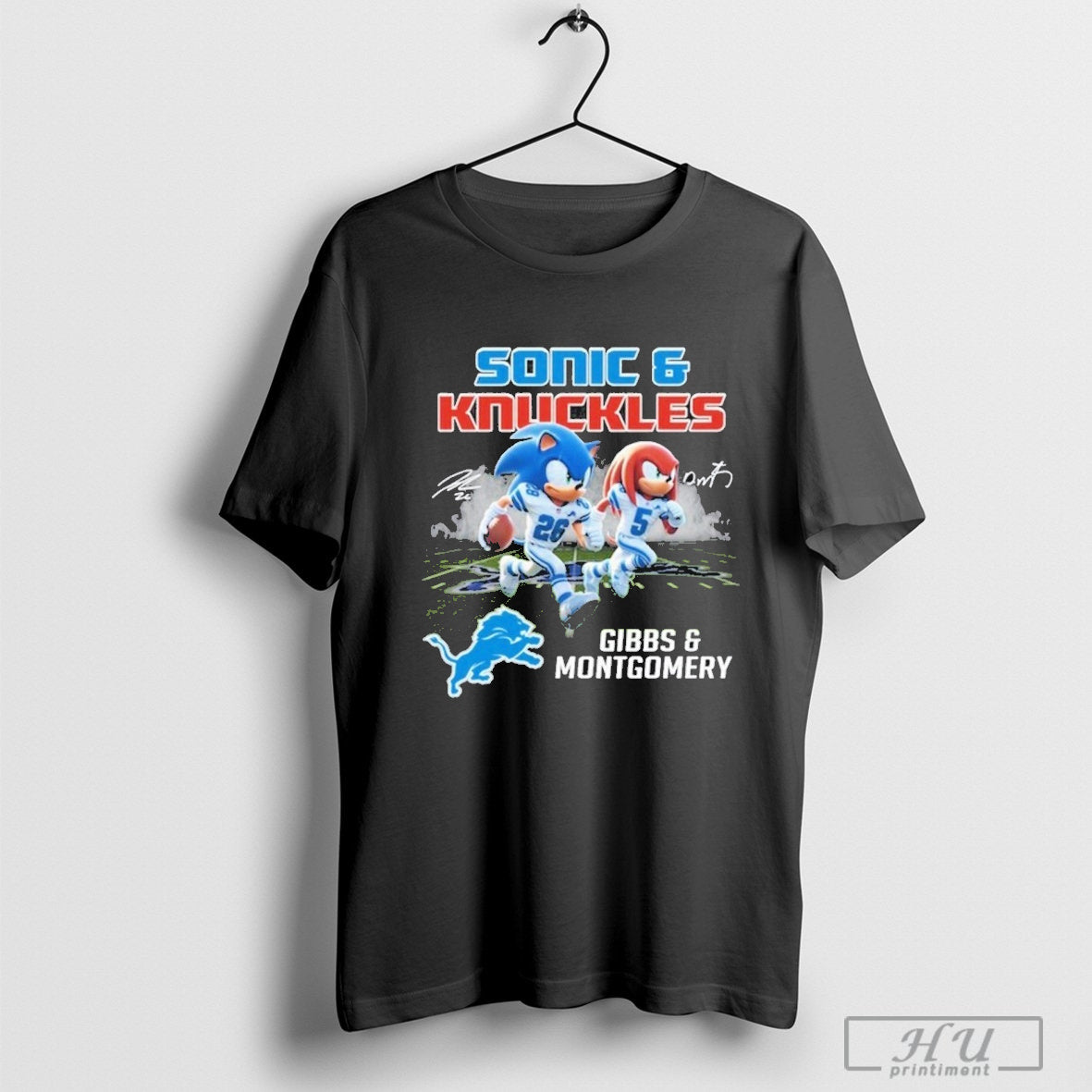 Gibbs And Montgomery Detroit Lions Signature Shirts