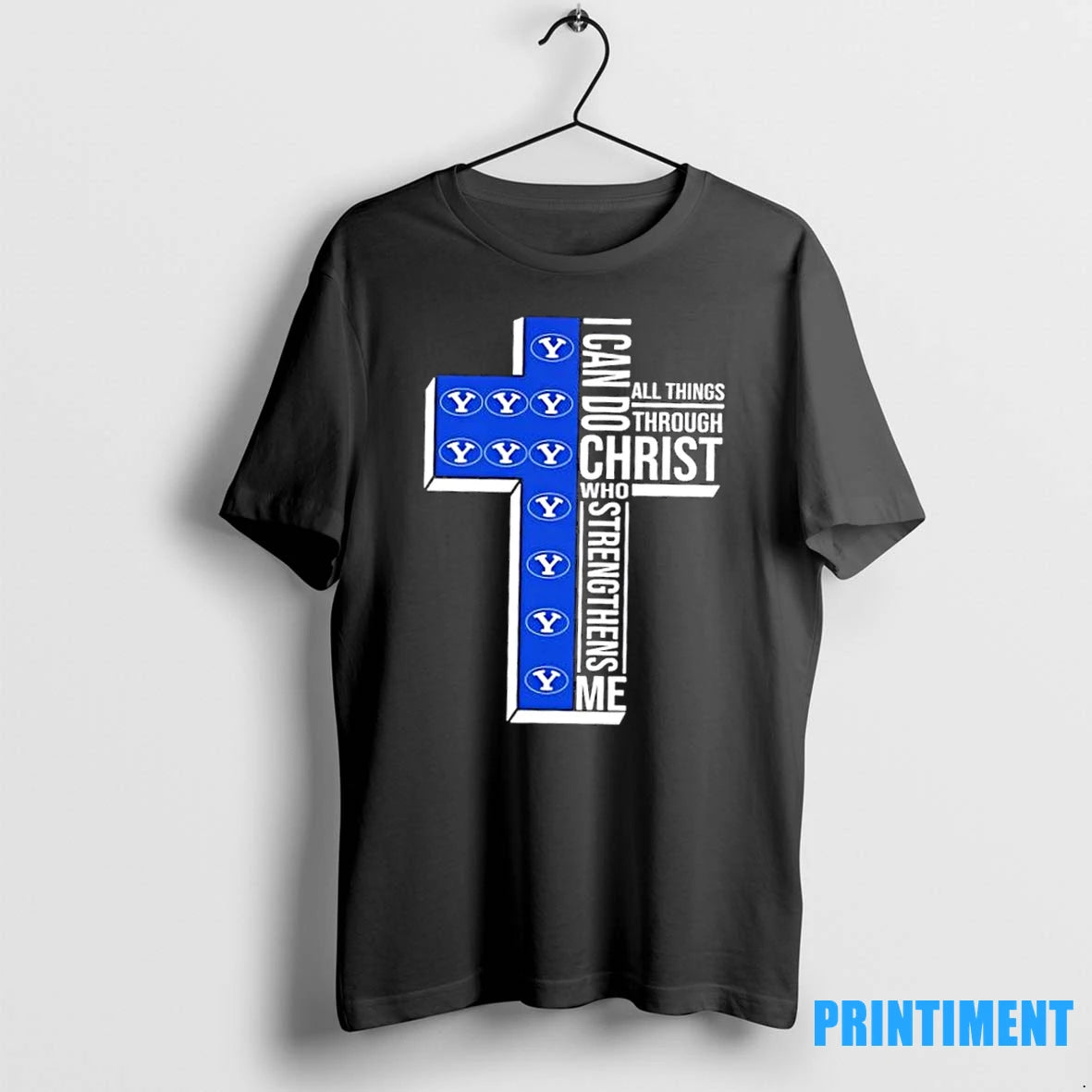 I Can Do All Things Through Christ Who Strengthens Me Byu Cougars Football Cross Tshirts