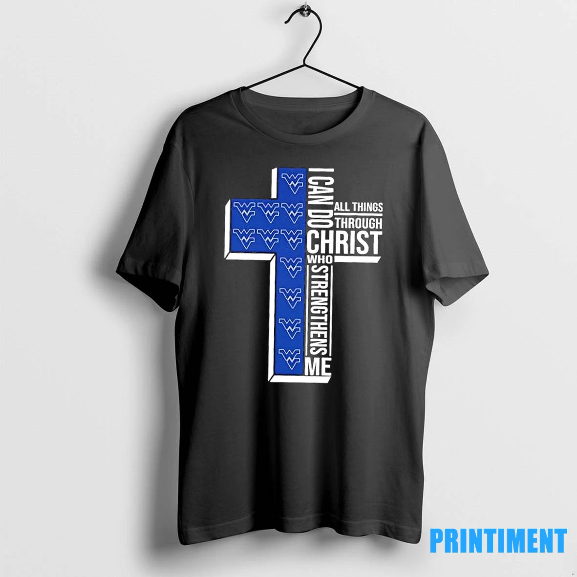 I Can Do All Things Through Christ Who Strengthens Me West Virginia Mountaineers Football Cross
