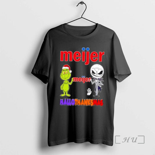 Limited Edition Meijer X Grinch And Jack Skellington Friends Fist Bump Happy Hallothanksmas T Shirts