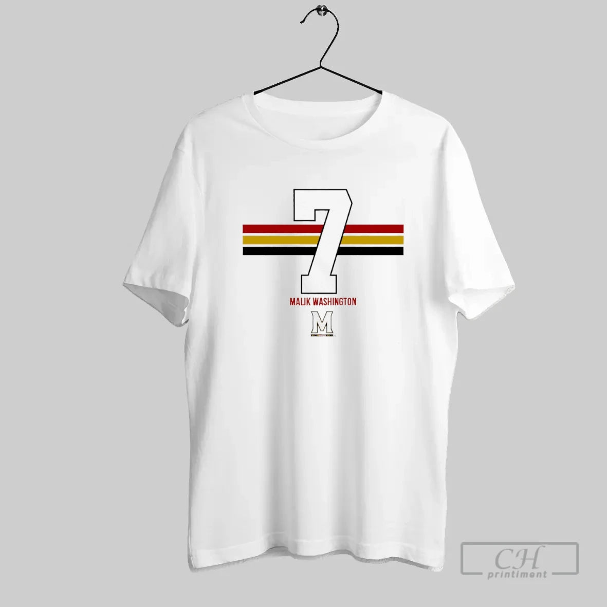 Maryland Terrapins Football Malik Washington 7 Stripe