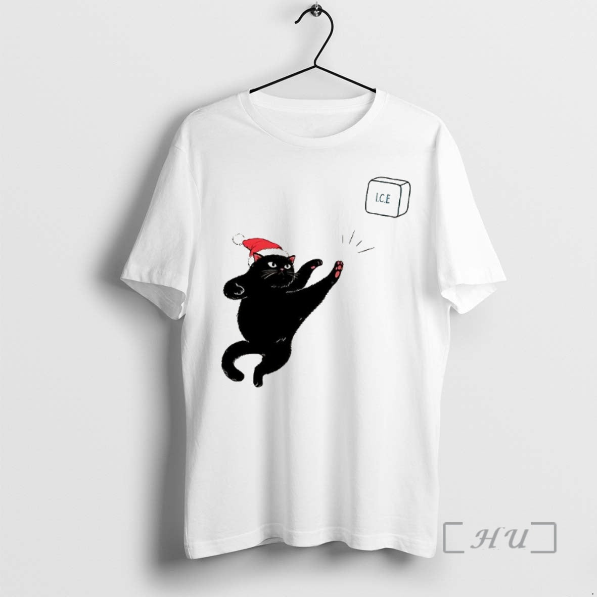 New Black Cat Christmas Abolish Ice Fuck Ice Caricature T-Shirts, Hoodie, Sweatshirt | AU18TeeNovaLab.com