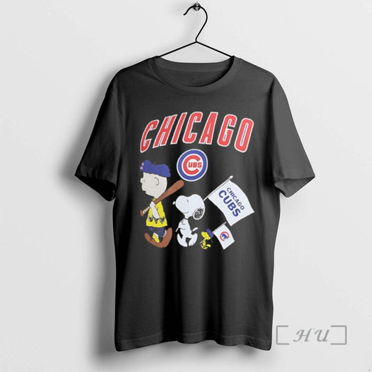 New Chicago Cubs X Peanuts Flag 2 Sided T-Shirts, Hoodie, Sweatshirt | AU18TeeNovaLab.com