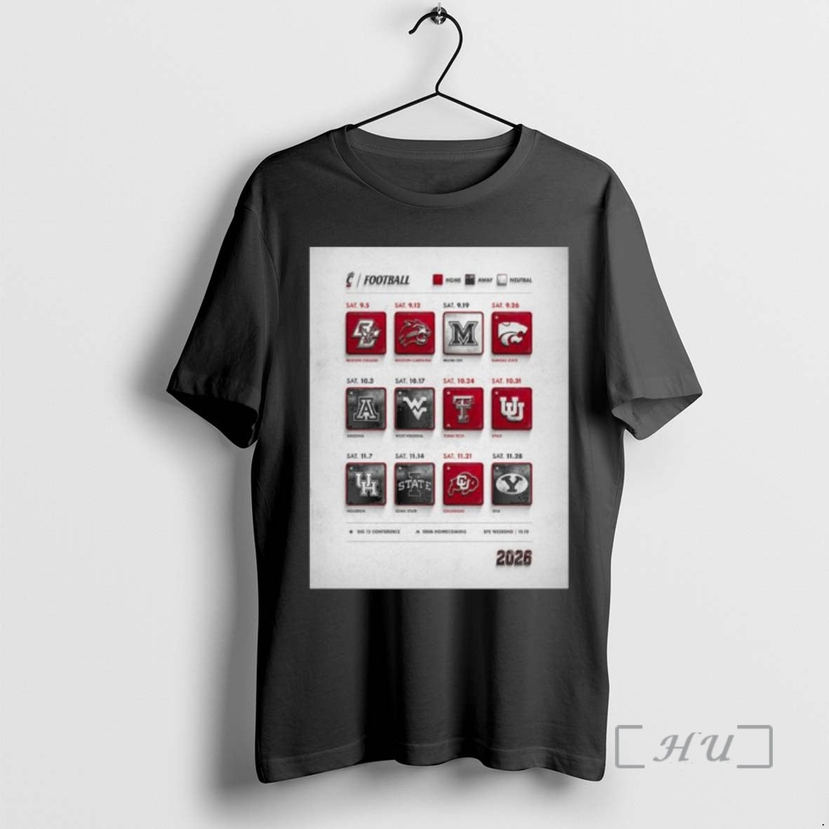 New Cincinnati Bearcats Football Football Ncaa Schedule Season 2026 T-Shirts, Hoodie, Sweatshirt | AU18TeeNovaLab.com