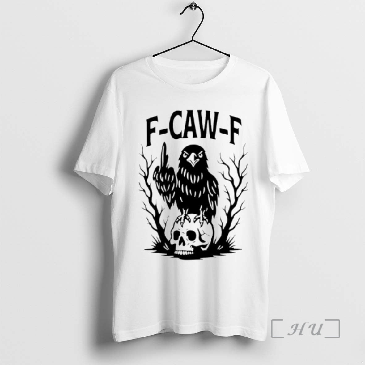 New F Caw F Gothic Raven Middle Finger Ornaments T-Shirts, Hoodie, Sweatshirt | AU18TeeNovaLab.com